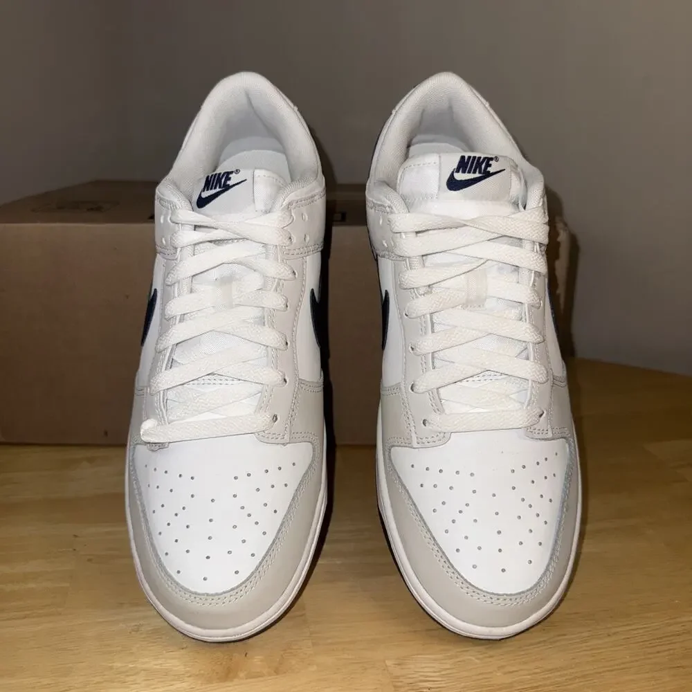 Nike Dunk Low White Midnight Navy Blue Size 9 DV0831-111 New No Box